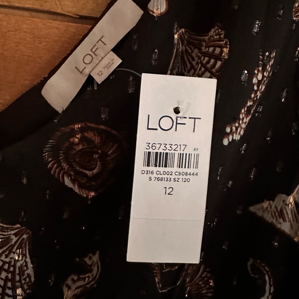 Loft Metallic Seashell Seashore Details Lightweight Dress - Picture 5 of 7